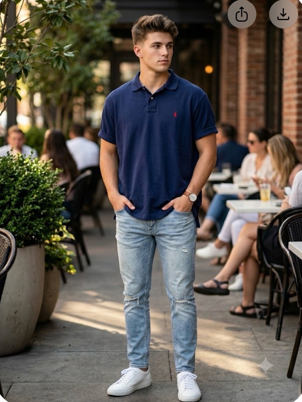 Polo by Ralph Lauren Navy Short-Sleeve Polo with Red Pony